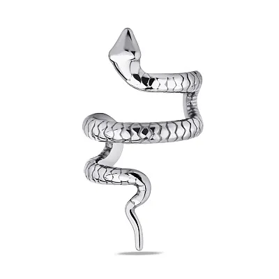 Срібна сережка-кафа &quot;Змія&quot; без каменів (арт. 7502/2610837)