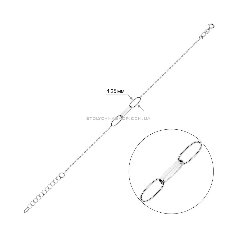 Браслет "Звенья" из белого золота без камней (арт. 325426б) - 2 - цена