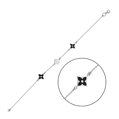 Браслет з білого золота з емаллю (арт. 321745бечб)