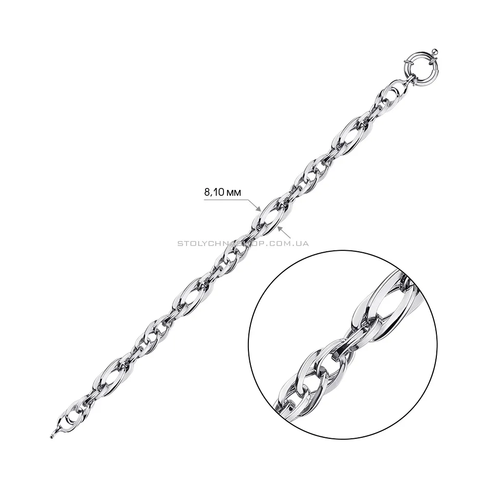 Цепочный браслет из серебра на руку  (арт. 7509/3217) - 2 - цена