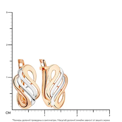 Золотые серьги в комбинированном цвете металла (арт. 108167кб)