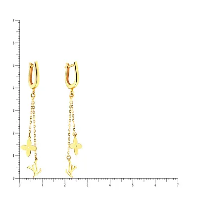 Золоті сережки з підвісками (арт. 103696ж)