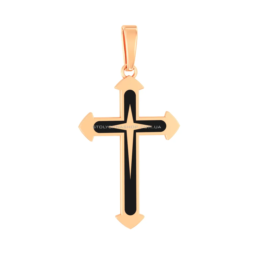 Золотий хрестик з емаллю  (арт. 440876еч) - цена