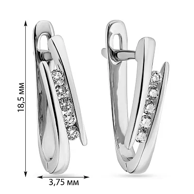 Сережки з білого золота з діамантами  (арт. С341172020б)