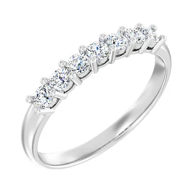 Золотое кольцо в белом цвете металла с бриллиантами  (арт. К011270040б)