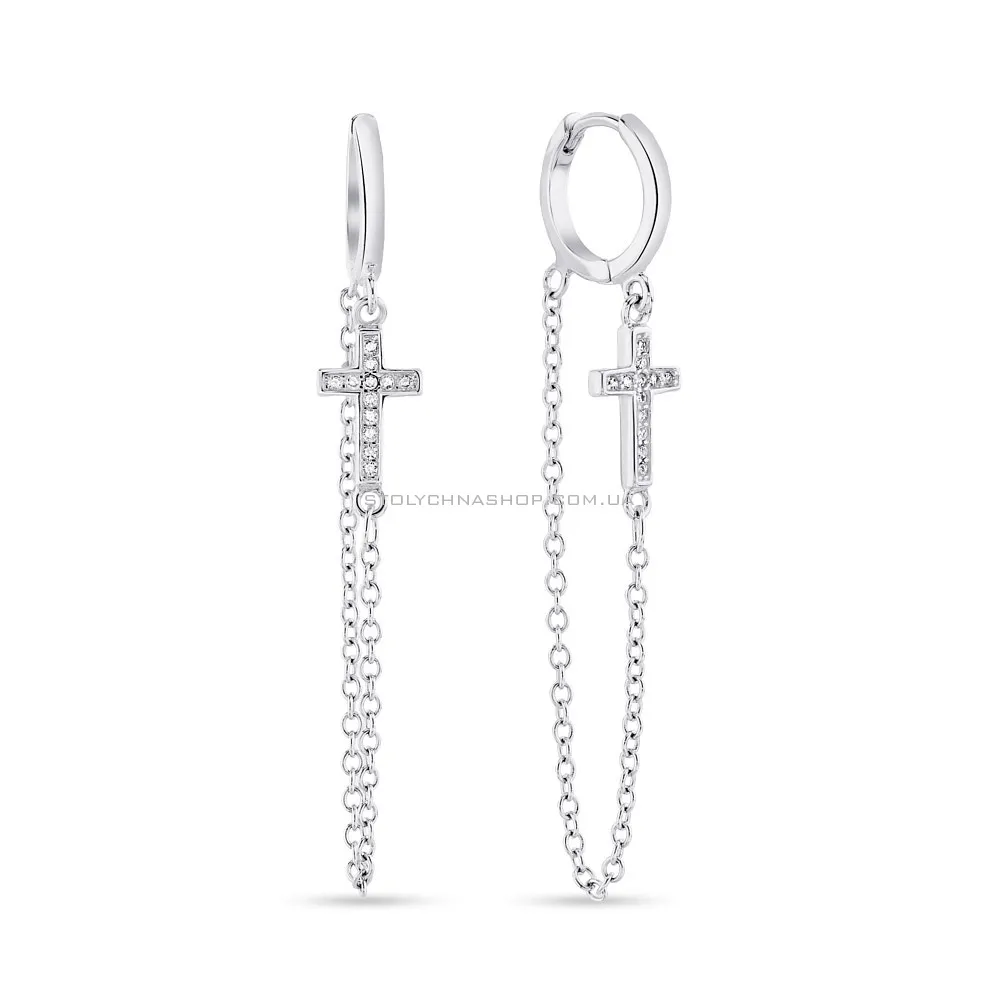 Довгі сережки зі срібла з підвіскою Trendy Style (арт. 7502/4573)