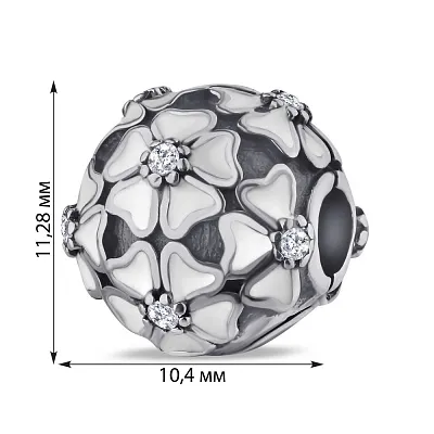 Срібна намистина шарм з емаллю (арт. 7903/2110еб)
