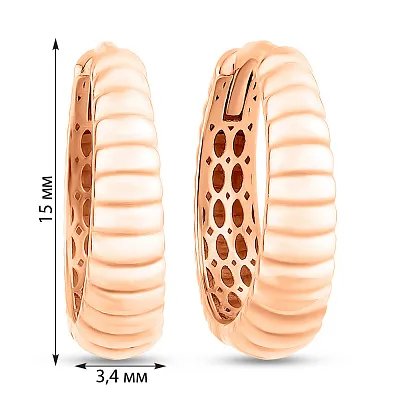 Сережки-кільця з червоного золота  (арт. 109311/15)