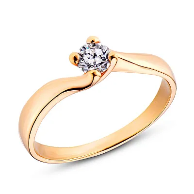 Золотое помолвочное кольцо с бриллиантом (арт. К041005030)
