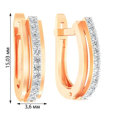 Золотые серьги с фианитами (арт. 111054)