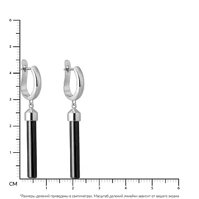 Керамические серьги с серебром  (арт. 7502/2619ч088)