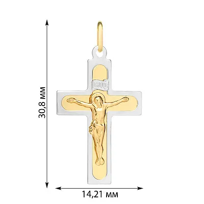 Хрестик з жовтого і білого золота  (арт. 521116нжби)