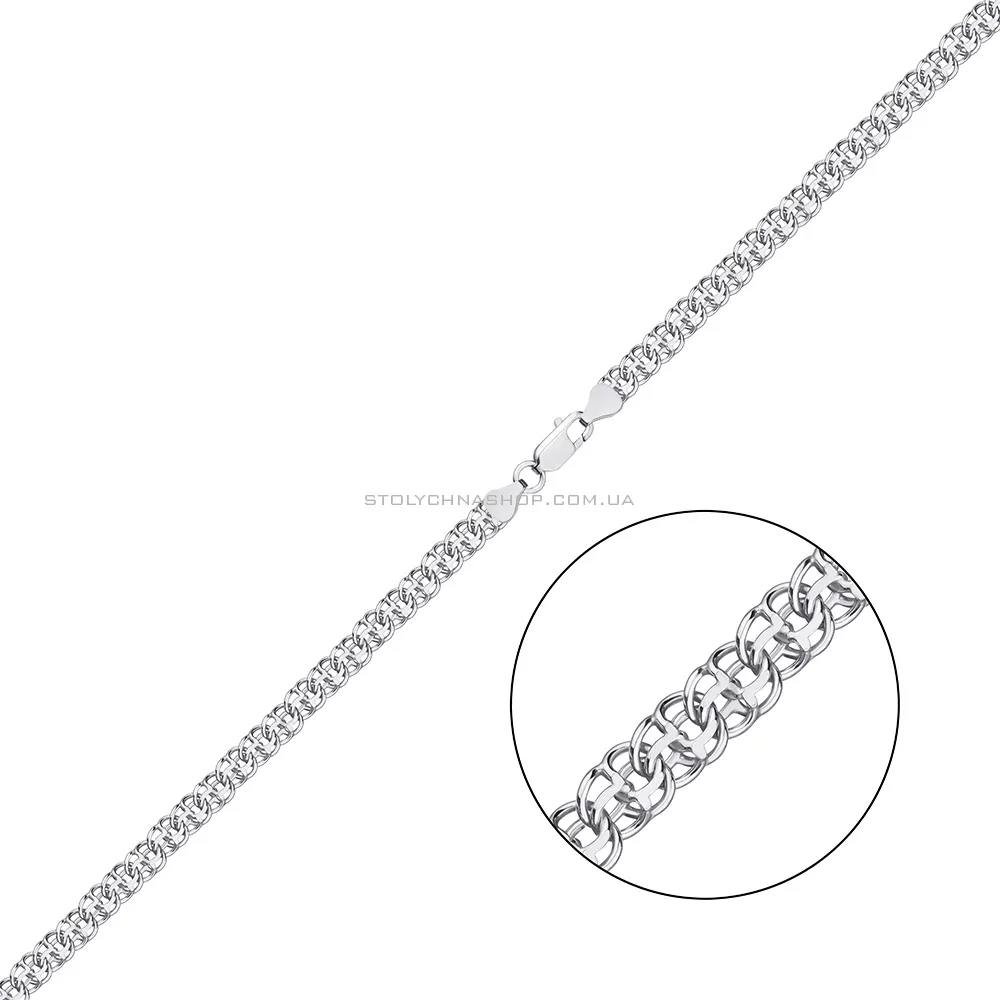 Цепь из серебра плетения двойной Бисмарк (арт. 03020445п) - цена