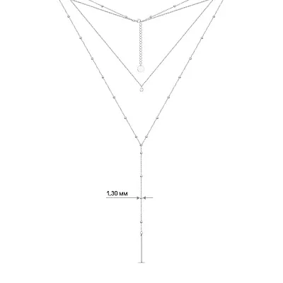 Срібне багатошарове кольє з фіанітом (арт. 7507/1088)