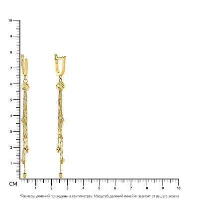 Серьги-подвески из желтого золота  (арт. 108711ж)