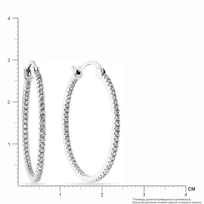 Срібні сережки-кільця з фіанітами (арт. 7502/3301/30)