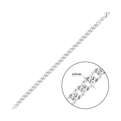 Ланцюговий браслет срібний плетіння Подвійний ромб  (арт. 0313107)