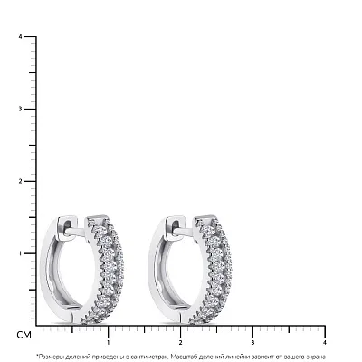 Серебряные серьги-кольца с дорожками из фианитов  (арт. 7502/4707/15)