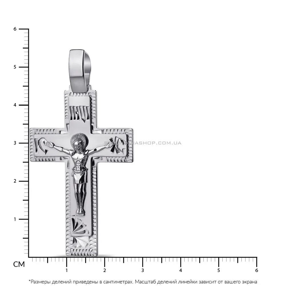 Крестик серебряный с распятием (арт. 7504/3101-АР.ин.ис) - 2 - цена