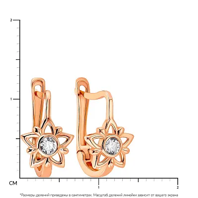 Детские золотые сережки с фианитами (арт. 108084)
