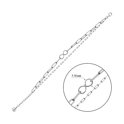 Подвійний ланцюговий браслет зі срібла Trendy Style (арт. 7509/3261)