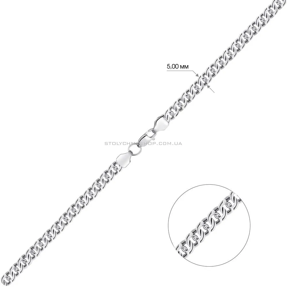 Серебряная цепочка в плетении Бисмарк (арт. 7908/5102/1) - 2 - цена