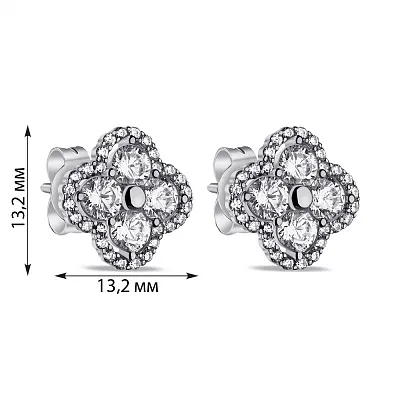 Срібні сережки-пусети з фіанітами (арт. 7518/6565)