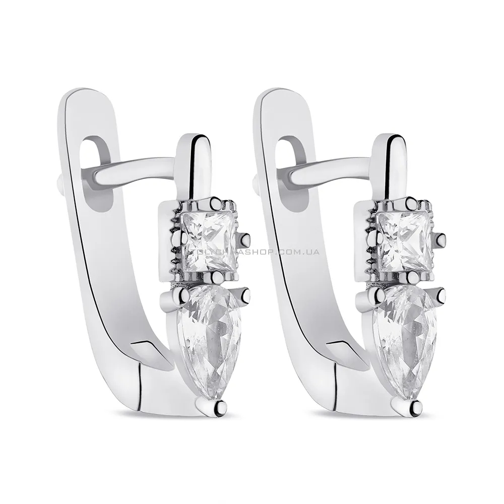 Срібні сережки з фіанітами (арт. 7502/9025) - цена