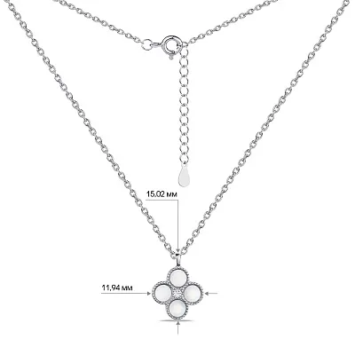 Кольє зі срібла з перламутром і з фіанітом  (арт. 7507/1552п)