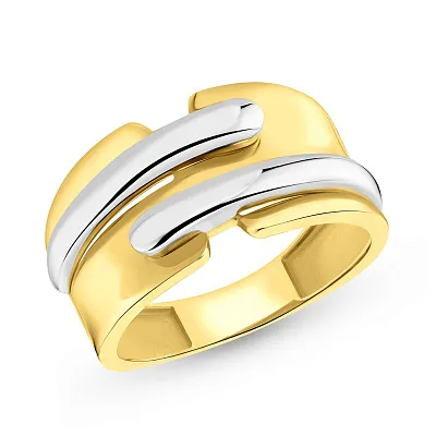 Широкое кольцо из желтого и белого золота (арт. 155209жб)
