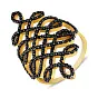 Кольцо из желтого золота с черными фианитами  (арт. 152434жч)