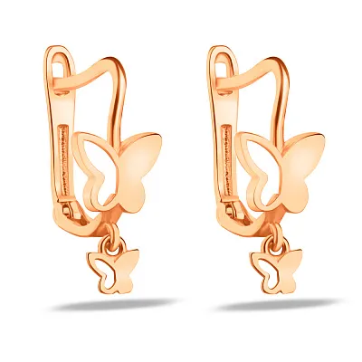 Дитячі золоті сережки «Метелики»  (арт. 107087)