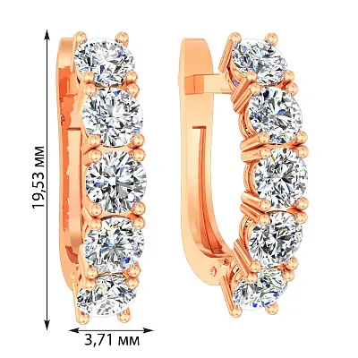 Золоті сережки з фіанітами (арт. 111049)