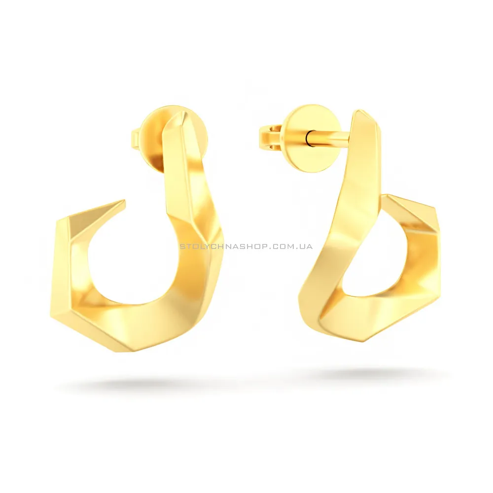 Сережки з жовтого золота без каменів (арт. 110010ж) - цена