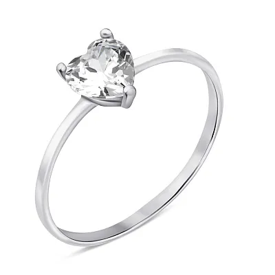 Серебряное кольцо Сердце с фианитом (арт. 7501/618кп)
