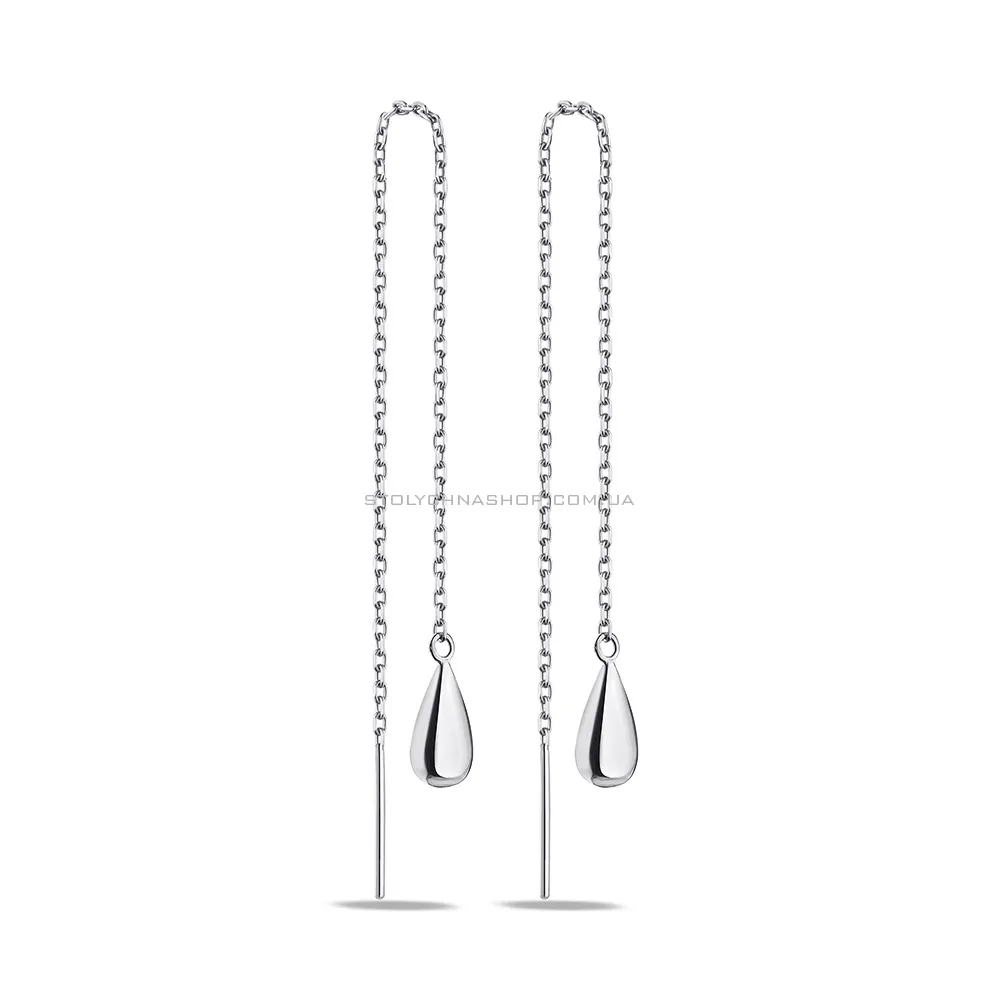 Срібні сережки протяжки без каміння (арт. 7502/9005) - цена