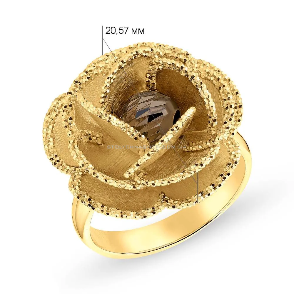 Объемное кольцо Francelli из желтого золота  (арт. 155382жкр) - 2 - цена