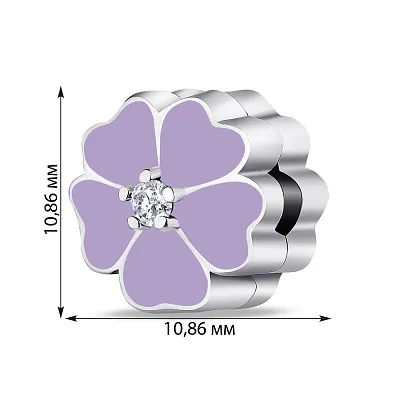 Шарм зі срібла «Квітка» з емаллю (арт. 7903/2046еф)