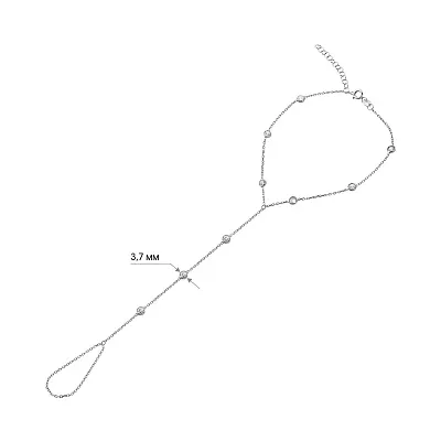 Браслет зі срібла на ногу з фіанітами (арт. 7509/4561н)