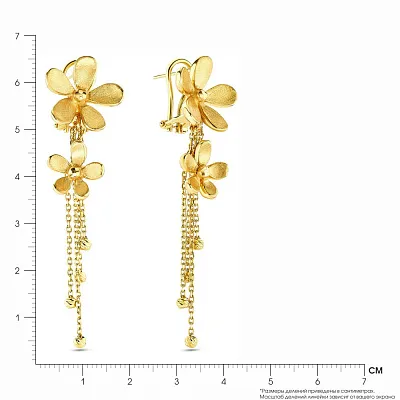 Золотые серьги-подвески Francelli «Цветы»  (арт. 107417ж)