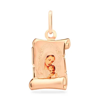 Золота ладанка іконка «Божа Матір з немовлям» (арт. 422382)