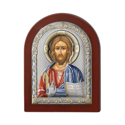 Серебряная икона &quot;Христос Спаситель&quot; (200х150 мм) (арт. 84127 4LCOL)