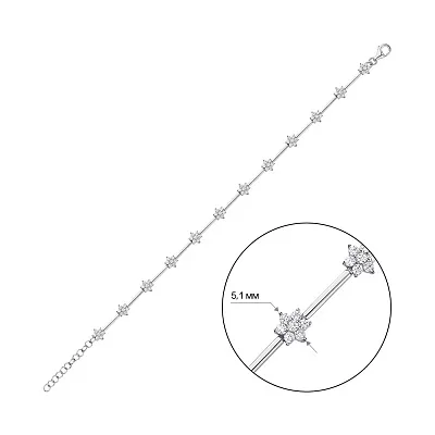 Срібний браслет з фіанітами  (арт. 7509/3870)