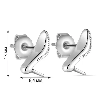 Срібні сережки-пусети «Туфелька» (арт. 7518/5554)