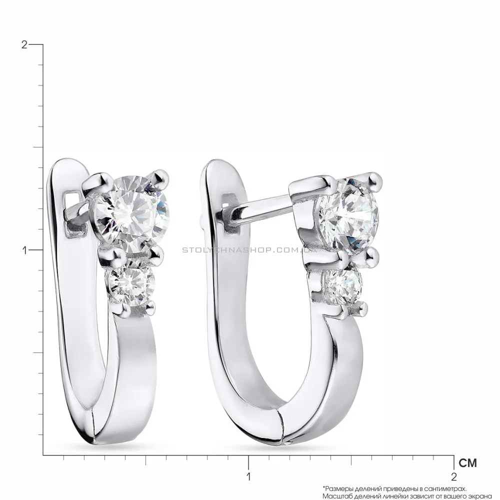 Срібні сережки з фіанітами (арт. 7502/3565) - 2 - цена
