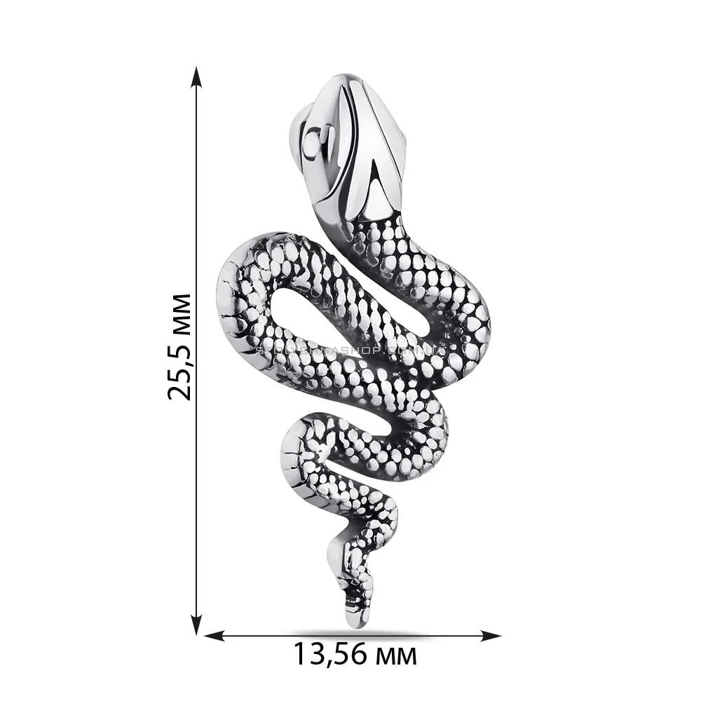 Срібний підвіс "Змія" з чорнінням Trendy Style (арт. 7903/3606) - 2 - цена
