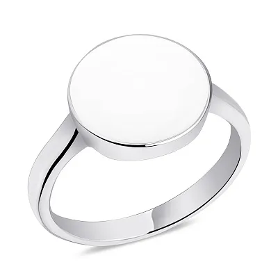 Серебряное кольцо с белой эмалью  (арт. 7501/5629еб)