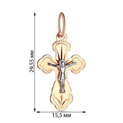 Хрестик з розп'яттям з червоного золота (арт. 513001)
