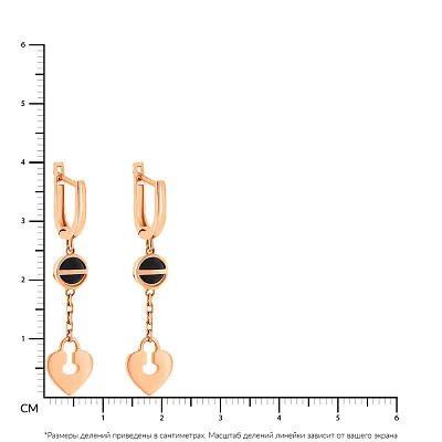 Сережки-підвіски золоті з емаллю (арт. 107371о)