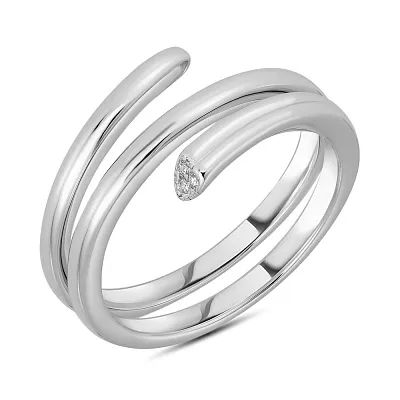 Серебряное кольцо в виде спирали с фианитами  (арт. 7501/4903)